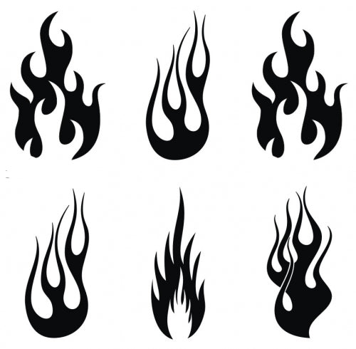 Small flames 1 vinyl stencil