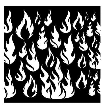 FLAMES FIRE PACK VINYL STENCIL FOR CUSTOM SHOES SNEAKERS AND SMALL PROJECTS